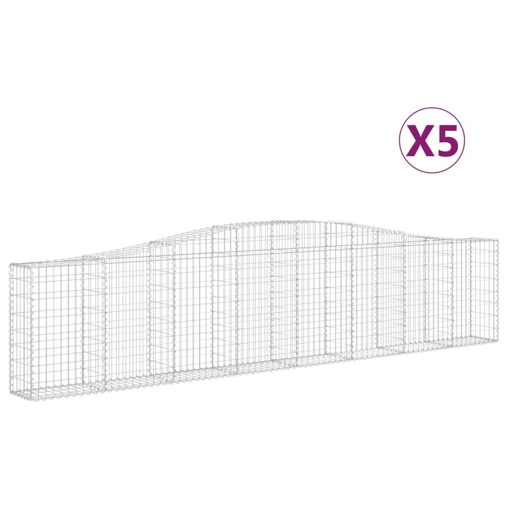 Coșuri gabion arcuite 5 buc, 400x30x80/100 cm, fier galvanizat - Lando