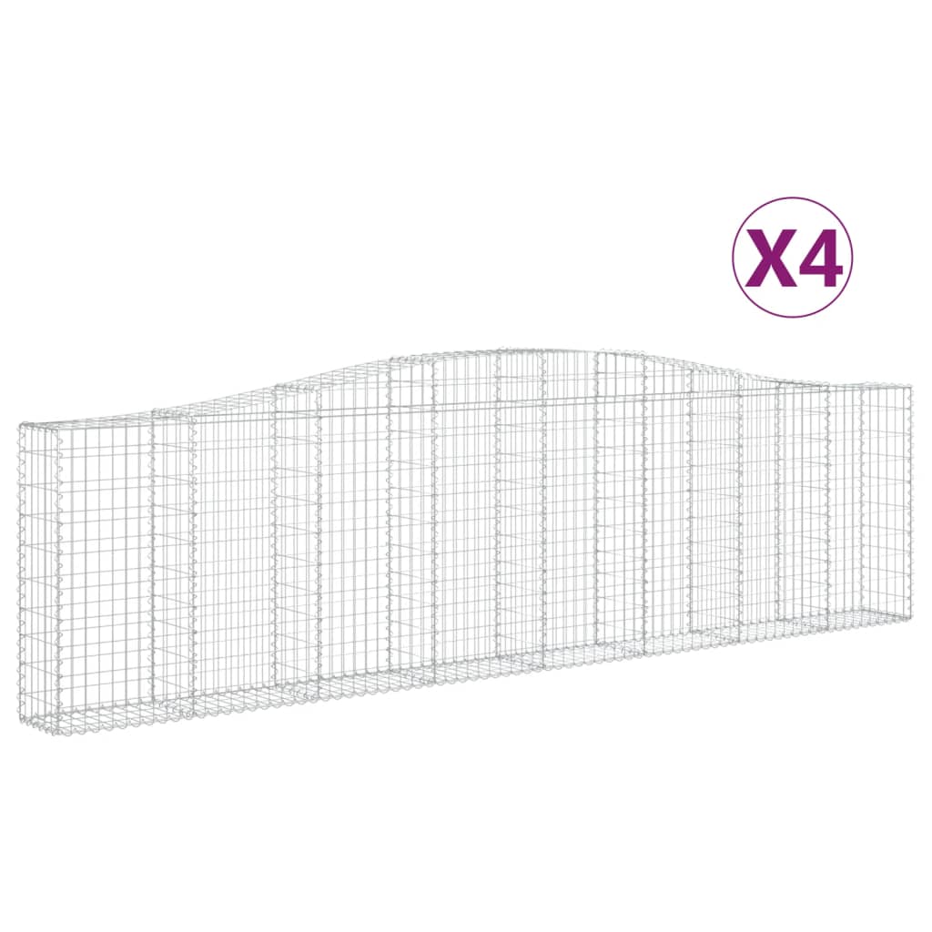 Coșuri gabion arcuite 4 buc, 400x30x100/120 cm fier galvanizat - Lando