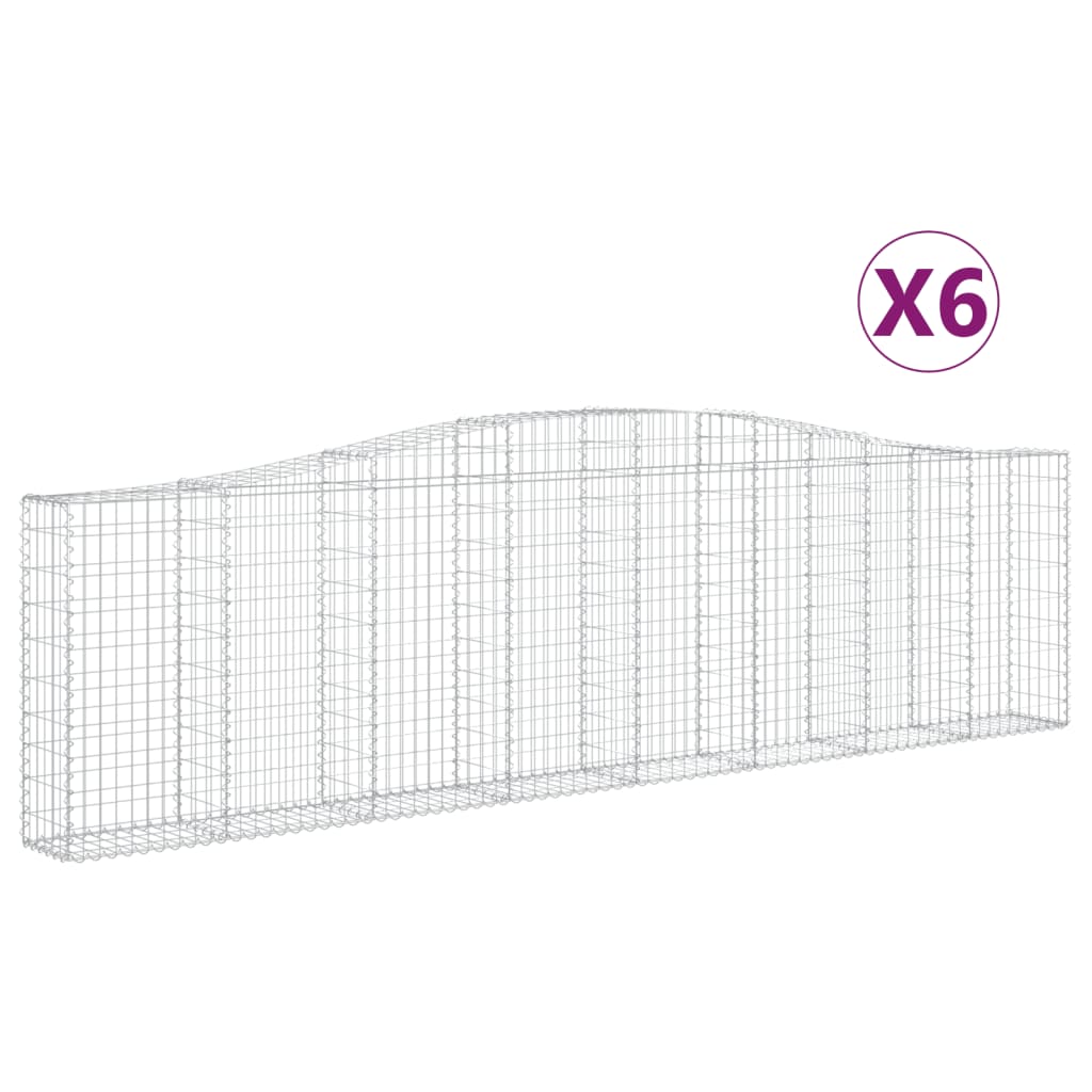 Coșuri gabion arcuite 6 buc, 400x30x100/120 cm fier galvanizat - Lando