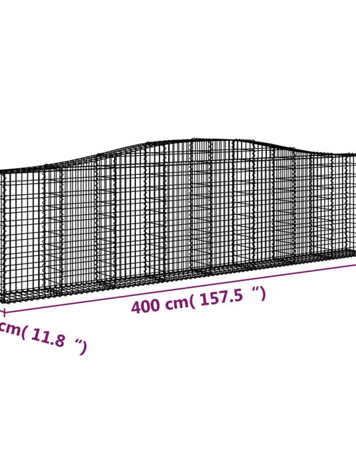 Загрузите изображение в средство просмотра галереи, Coșuri gabion arcuite 6 buc, 400x30x100/120 cm fier galvanizat - Lando
