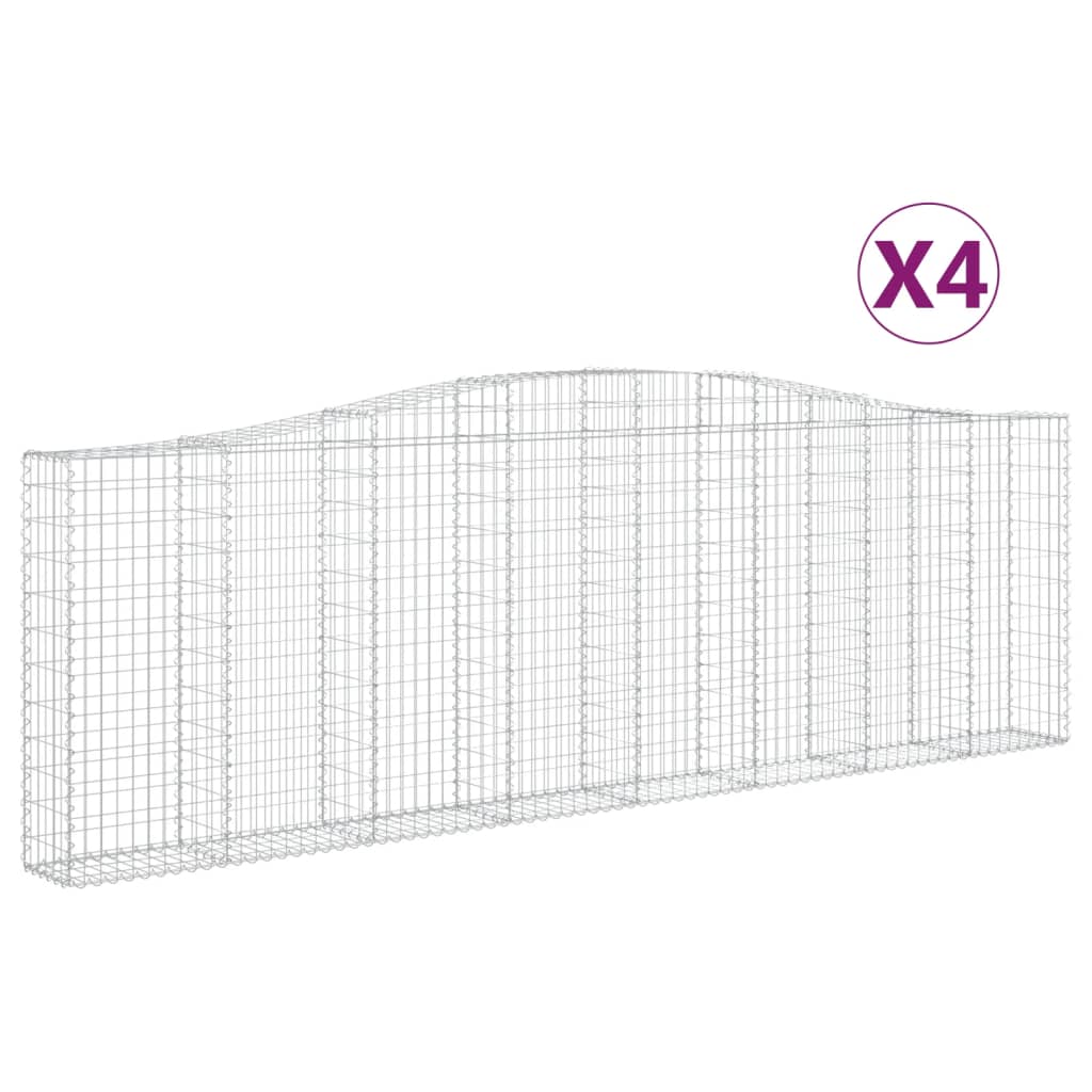 Coșuri gabion arcuite 4 buc. 400x30x120/140cm fier galvanizat - Lando