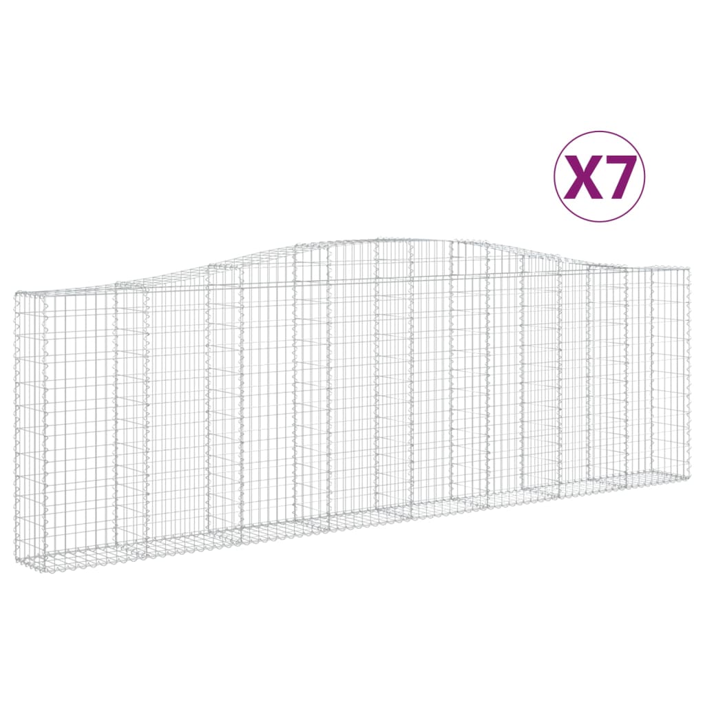 Coșuri gabion arcuite 7 buc. 400x30x120/140 cm fier galvanizat - Lando