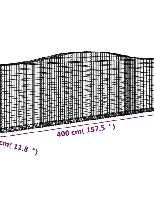 Загрузите изображение в средство просмотра галереи, Coșuri gabion arcuite 8 buc. 400x30x120/140 cm fier galvanizat - Lando
