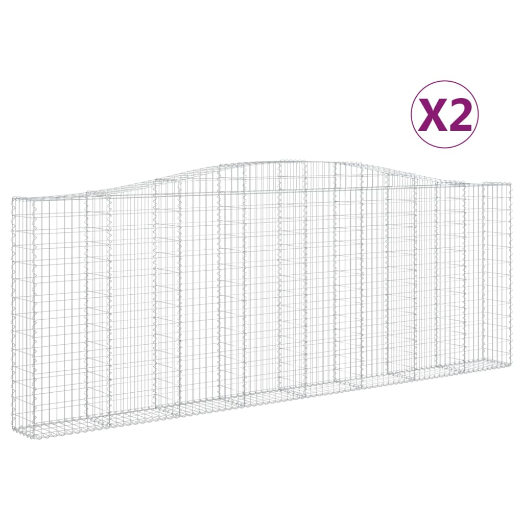 Coșuri gabion arcuite 2 buc, 400x30x140/160 cm, fier galvanizat - Lando