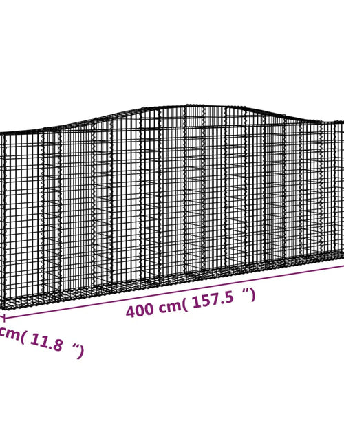 Загрузите изображение в средство просмотра галереи, Coșuri gabion arcuite 8 buc, 400x30x140/160 cm, fier galvanizat - Lando
