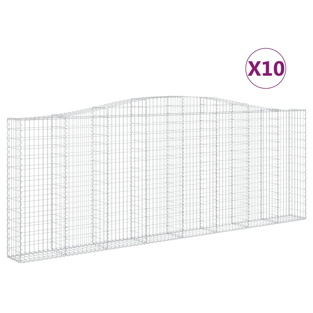 Coșuri gabion arcuite 10 buc. 400x30x140/160 cm fier galvanizat - Lando