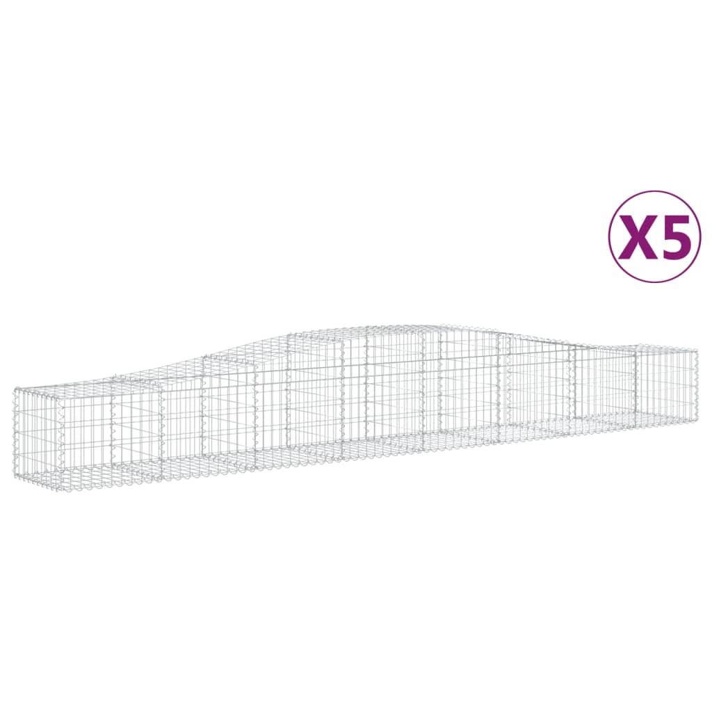 Coșuri gabion arcuite 5 buc, 400x50x40/60 cm, fier galvanizat - Lando