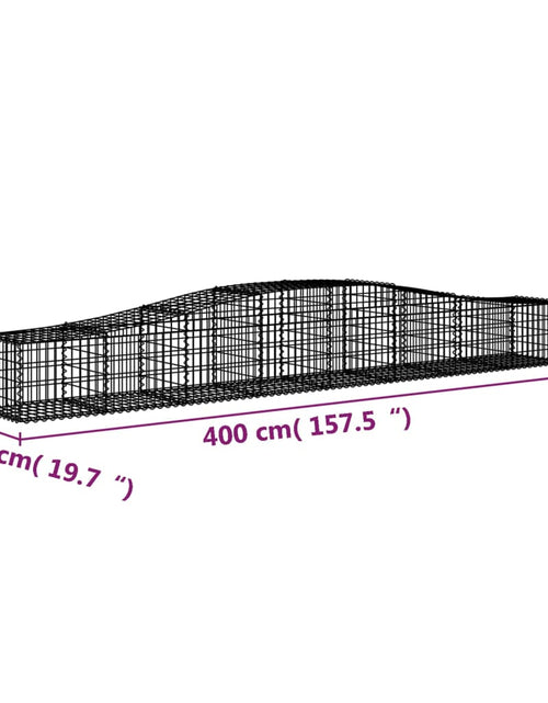 Încărcați imaginea în vizualizatorul Galerie, Coșuri gabion arcuite 9 buc, 400x50x40/60 cm, fier galvanizat - Lando
