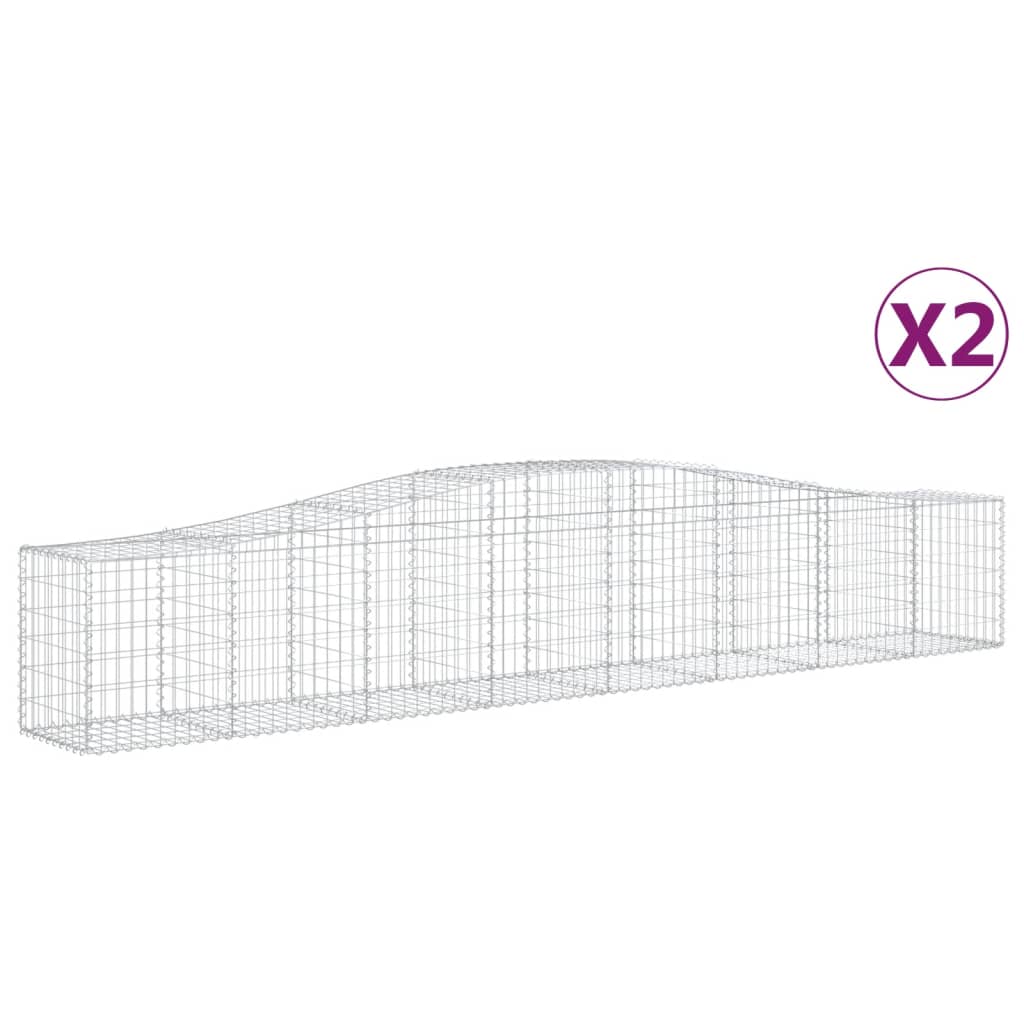 Coșuri gabion arcuite 2 buc, 400x50x60/80 cm, fier galvanizat - Lando