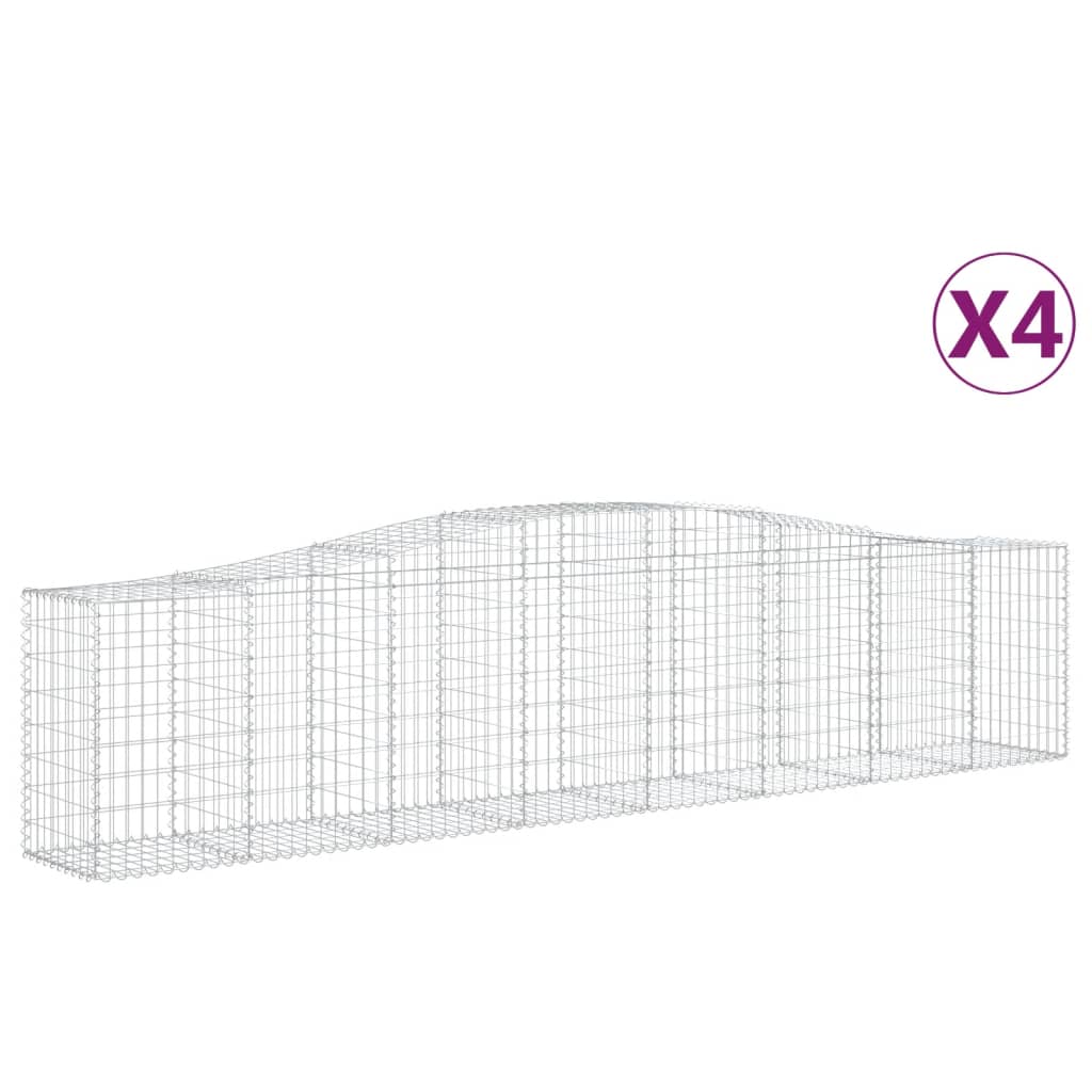 Coșuri gabion arcuite 4 buc, 400x50x80/100 cm, fier galvanizat - Lando