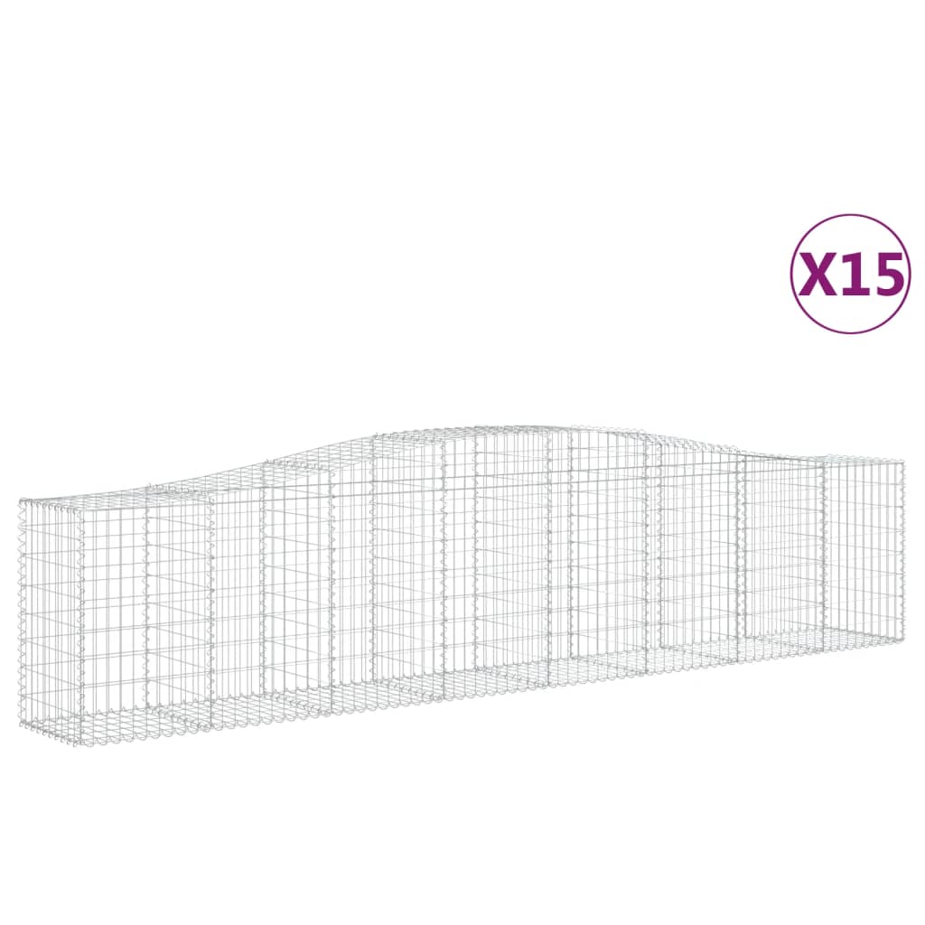 Coșuri gabion arcuite 15 buc, 400x50x80/100 cm, fier galvanizat - Lando