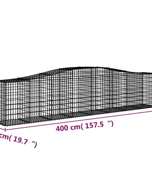 Загрузите изображение в средство просмотра галереи, Coșuri gabion arcuite 15 buc, 400x50x80/100 cm, fier galvanizat - Lando
