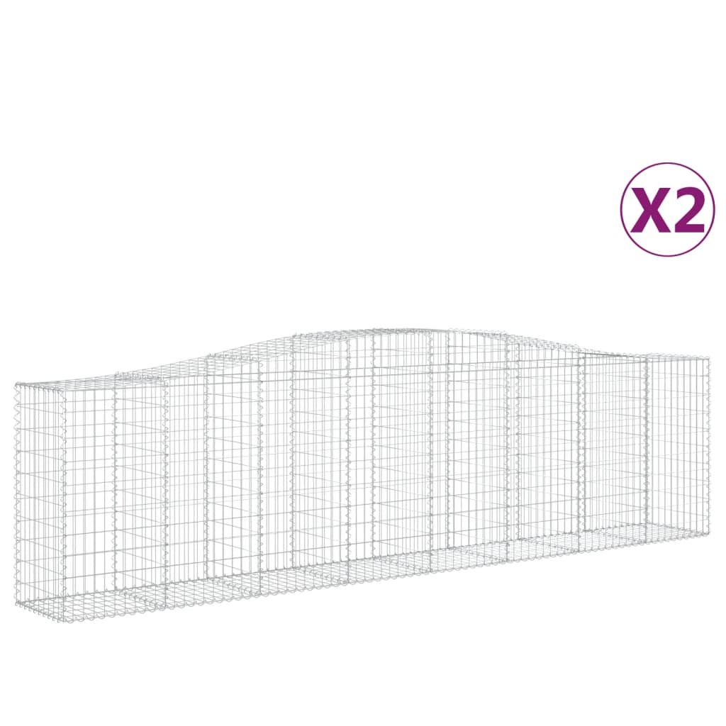 Coșuri gabion arcuite 2 buc, 400x50x100/120 cm fier galvanizat Lando - Lando