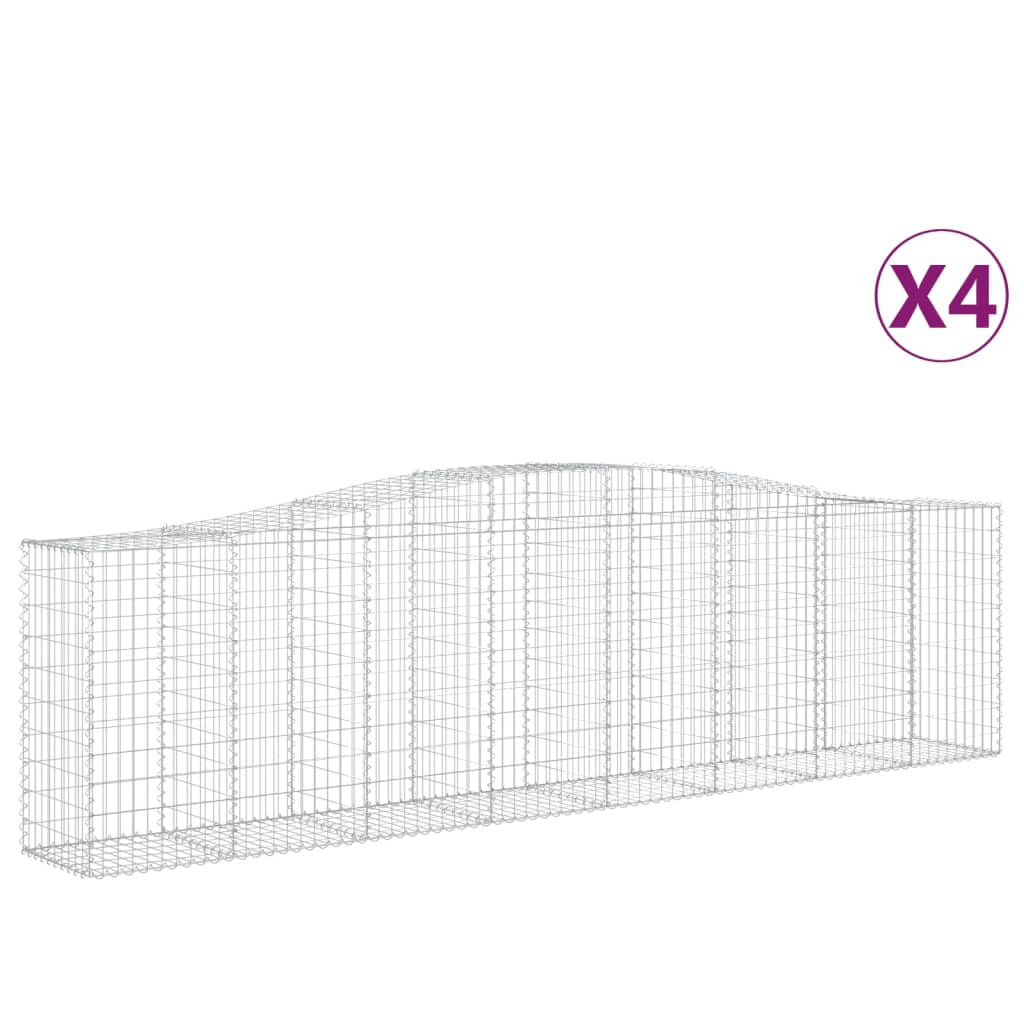 Coșuri gabion arcuite 4 buc, 400x50x100/120 cm fier galvanizat - Lando