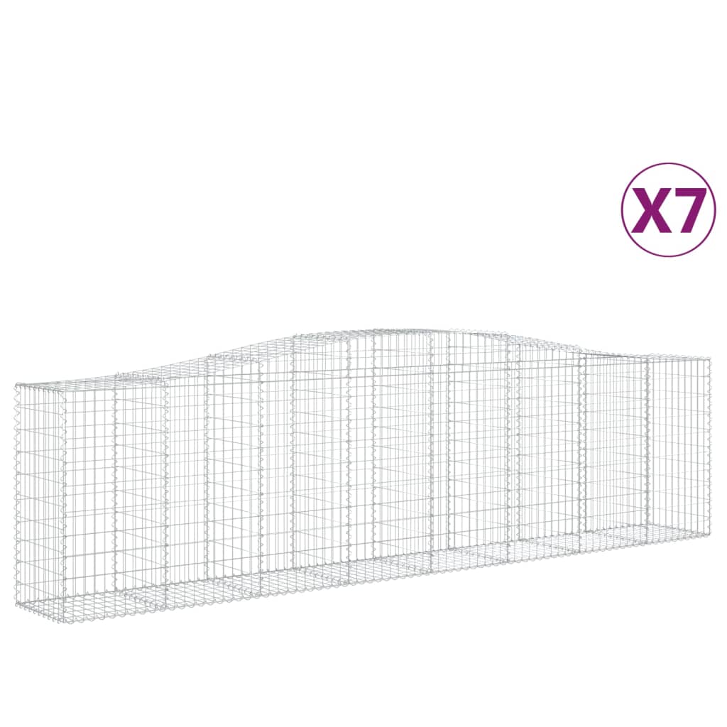 Coșuri gabion arcuite 7 buc, 400x50x100/120 cm fier galvanizat - Lando