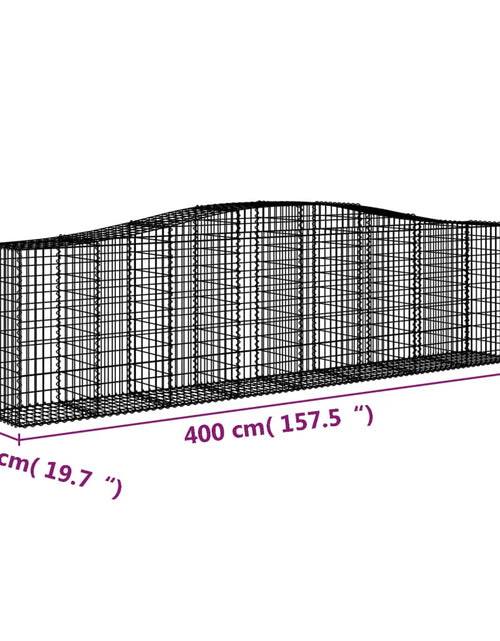 Încărcați imaginea în vizualizatorul Galerie, Coșuri gabion arcuite 15 buc, 400x50x100/120 cm fier galvanizat - Lando
