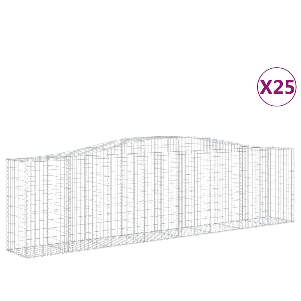 Coșuri gabion arcuite 25 buc, 400x50x100/120 cm fier galvanizat - Lando