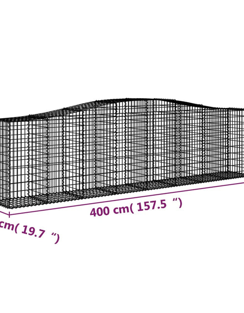 Încărcați imaginea în vizualizatorul Galerie, Coșuri gabion arcuite 25 buc, 400x50x100/120 cm fier galvanizat - Lando
