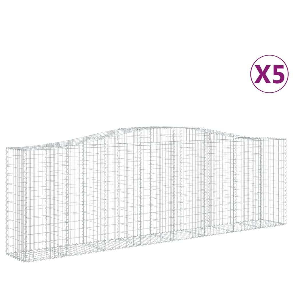 Coșuri gabion arcuite 5 buc, 400x50x120/140 cm, fier galvanizat - Lando