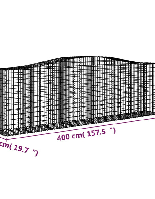 Загрузите изображение в средство просмотра галереи, Coșuri gabion arcuite 9 buc, 400x50x120/140 cm, fier galvanizat - Lando
