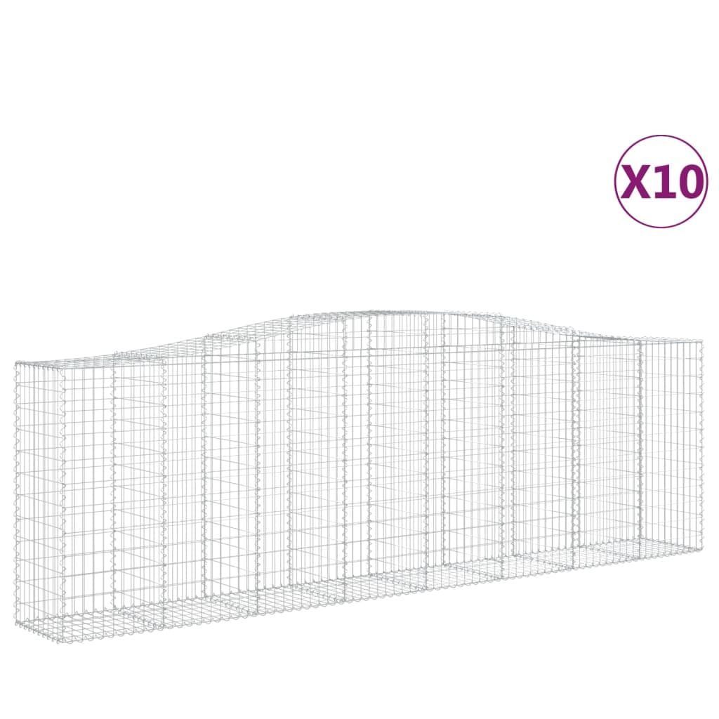 Coșuri gabion arcuite 10 buc, 400x50x120/140cm, fier galvanizat - Lando