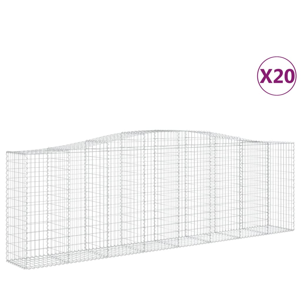 Coșuri gabion arcuite 20 buc, 400x50x120/140cm, fier galvanizat - Lando