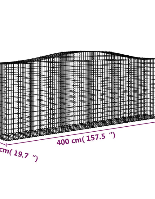 Încărcați imaginea în vizualizatorul Galerie, Coșuri gabion arcuite 3 buc, 400x50x140/160 cm, fier galvanizat - Lando
