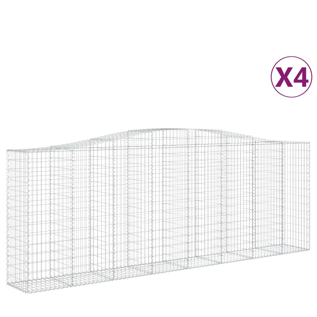 Coșuri gabion arcuite 4 buc, 400x50x140/160 cm, fier galvanizat - Lando