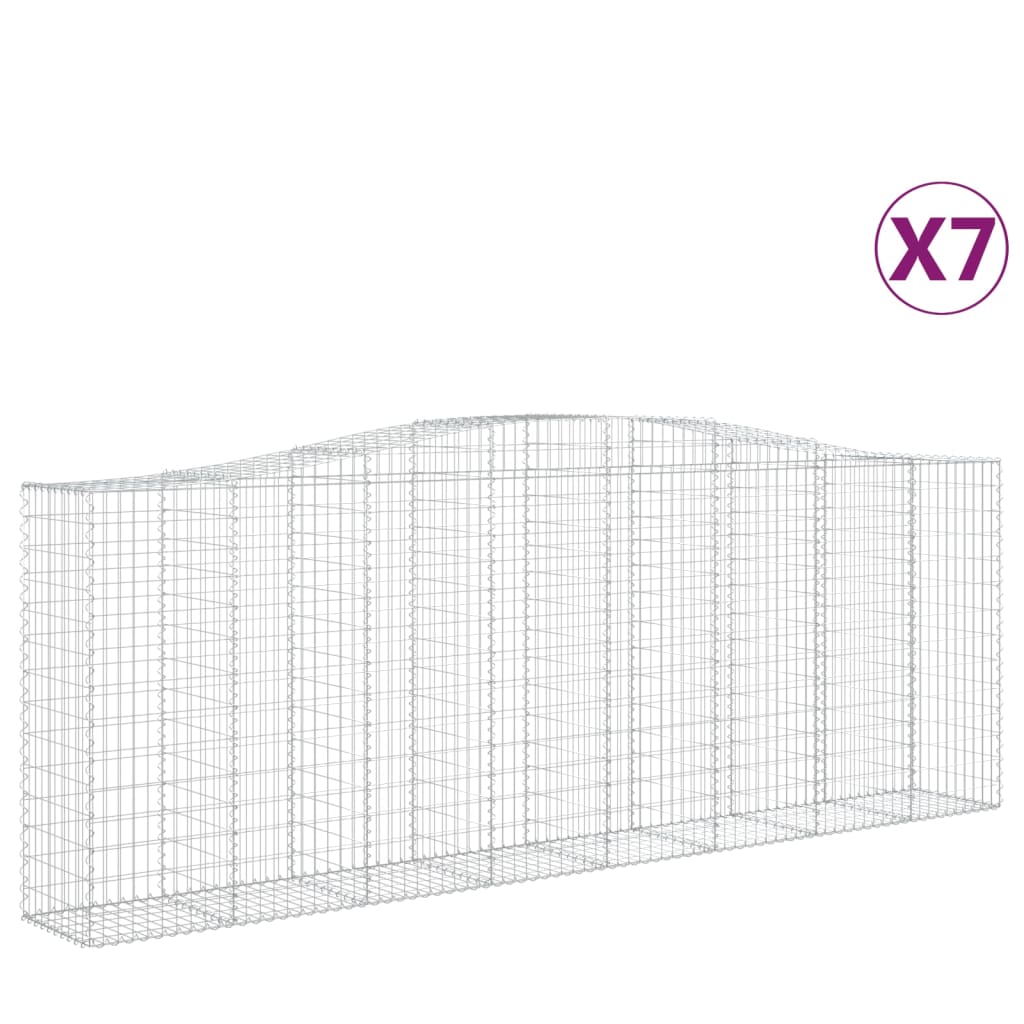 Coșuri gabion arcuite 7 buc, 400x50x140/160 cm, fier galvanizat - Lando