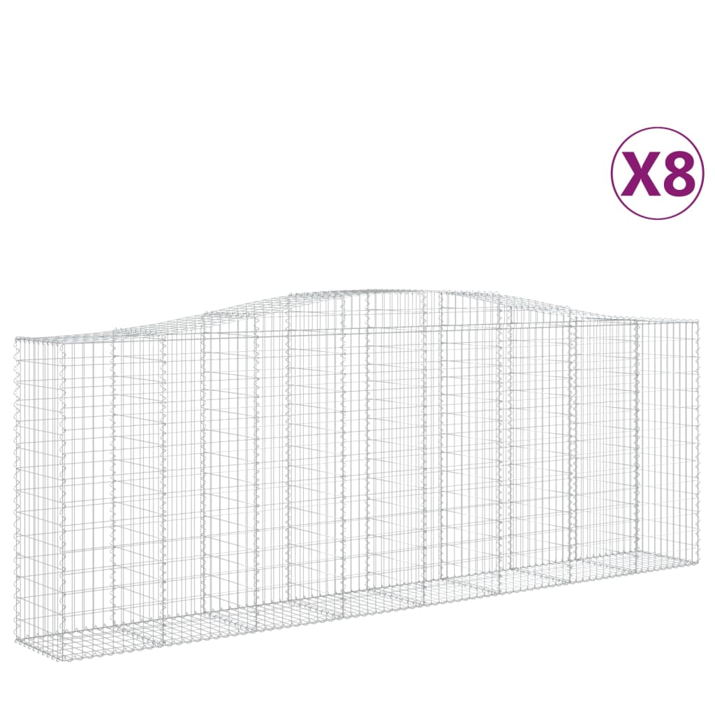 Coșuri gabion arcuite 8 buc, 400x50x140/160 cm, fier galvanizat - Lando