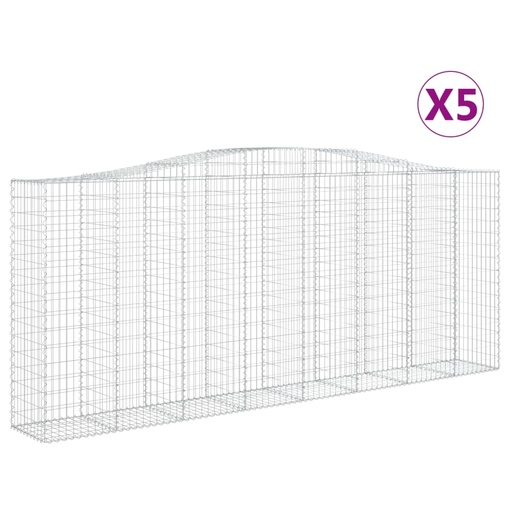 Coșuri gabion arcuite 5 buc. 400x50x160/180 cm, fier galvanizat - Lando