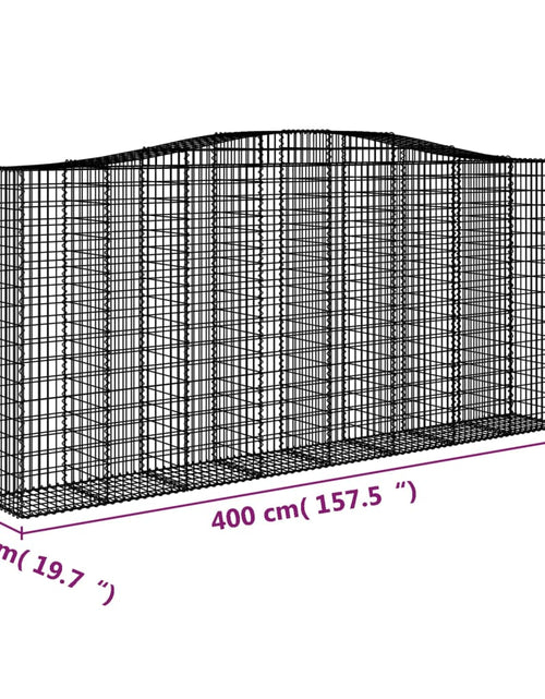 Încărcați imaginea în vizualizatorul Galerie, Coșuri gabion arcuite 6 buc, 400x50x180/200 cm, fier galvanizat - Lando
