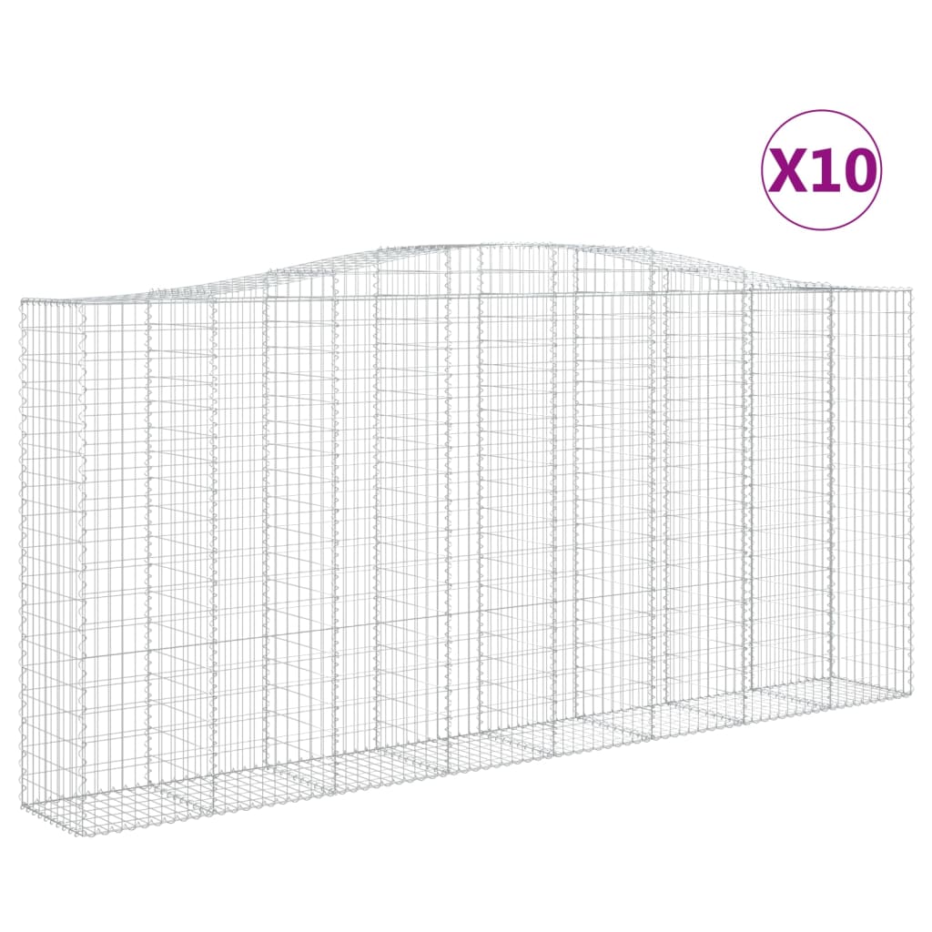 Coșuri gabion arcuite 10 buc, 400x50x180/200cm, fier galvanizat - Lando