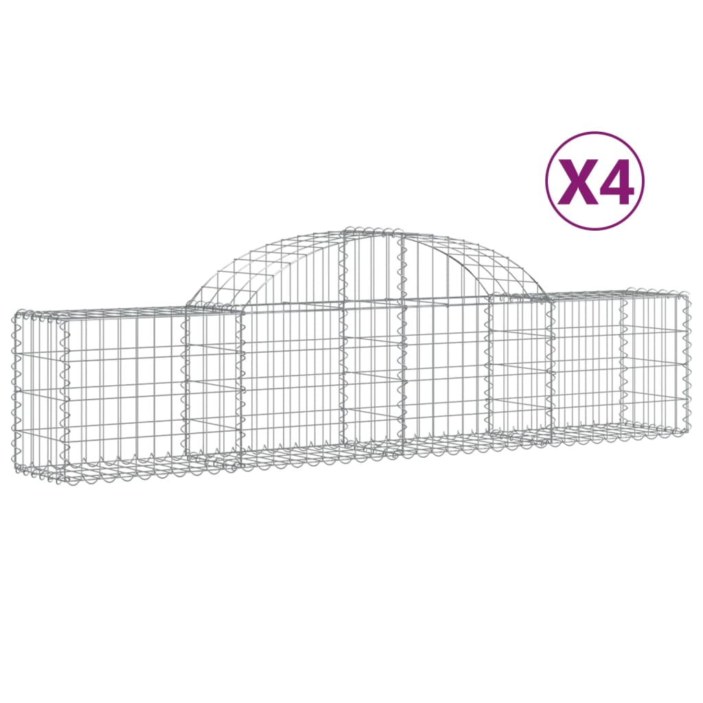 Coșuri gabion arcuite 4 buc, 200x30x40/60 cm, fier galvanizat - Lando