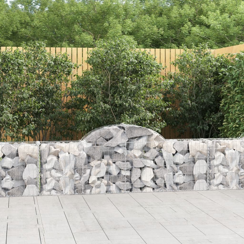 Coșuri gabion arcuite 2 buc, 200x30x60/80 cm, fier galvanizat - Lando