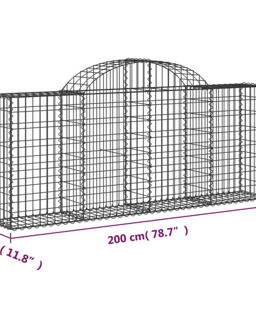 Загрузите изображение в средство просмотра галереи, Coșuri gabion arcuite 2 buc, 200x30x80/100cm, fier galvanizat - Lando
