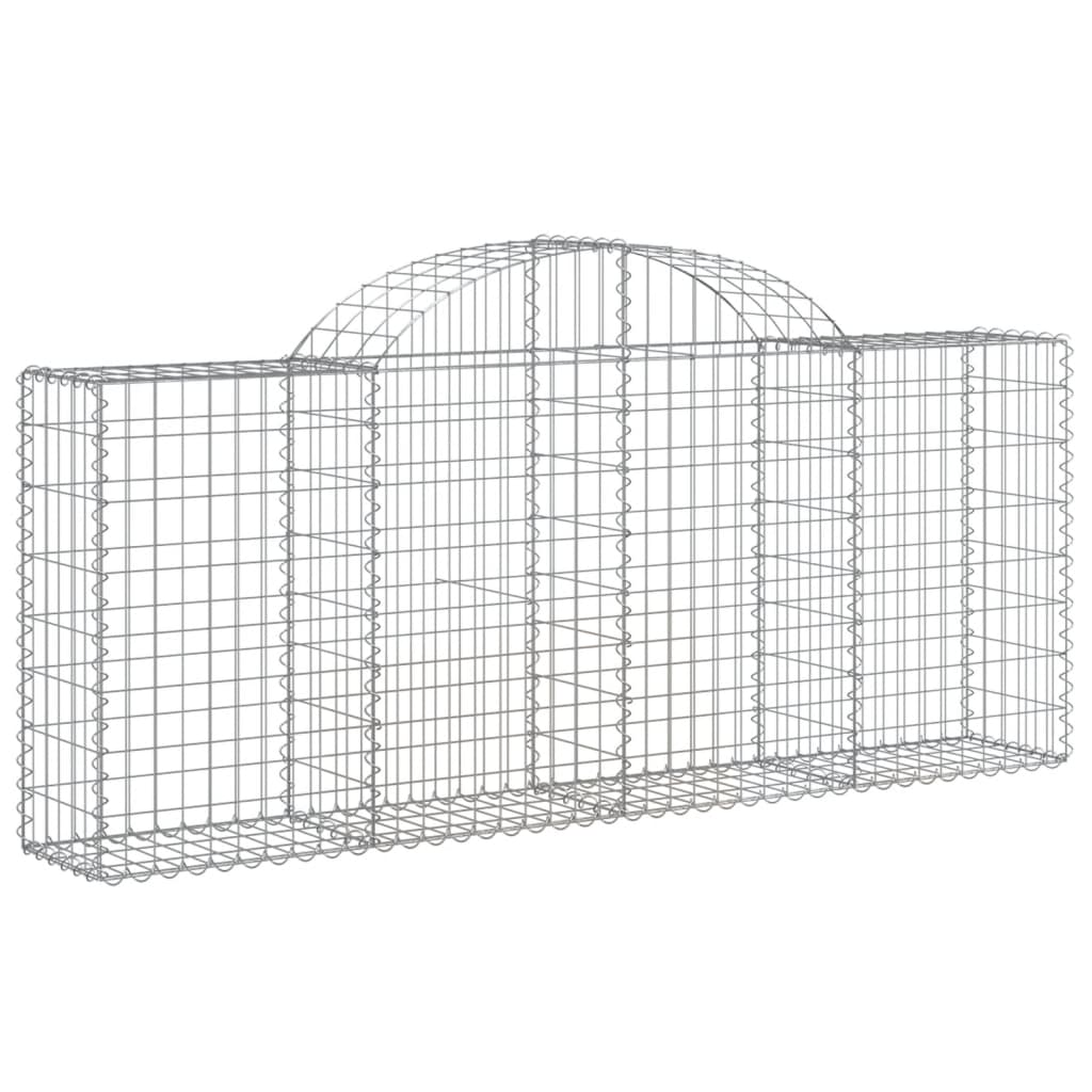 Coșuri gabion arcuite 3 buc, 200x30x80/100cm, fier galvanizat - Lando