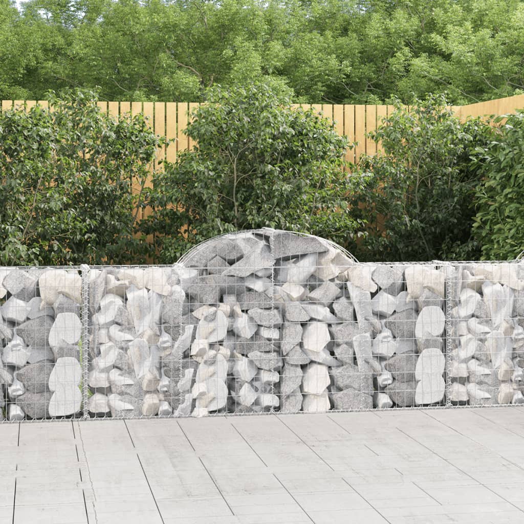 Coșuri gabion arcuite 4 buc, 200x30x80/100cm, fier galvanizat - Lando