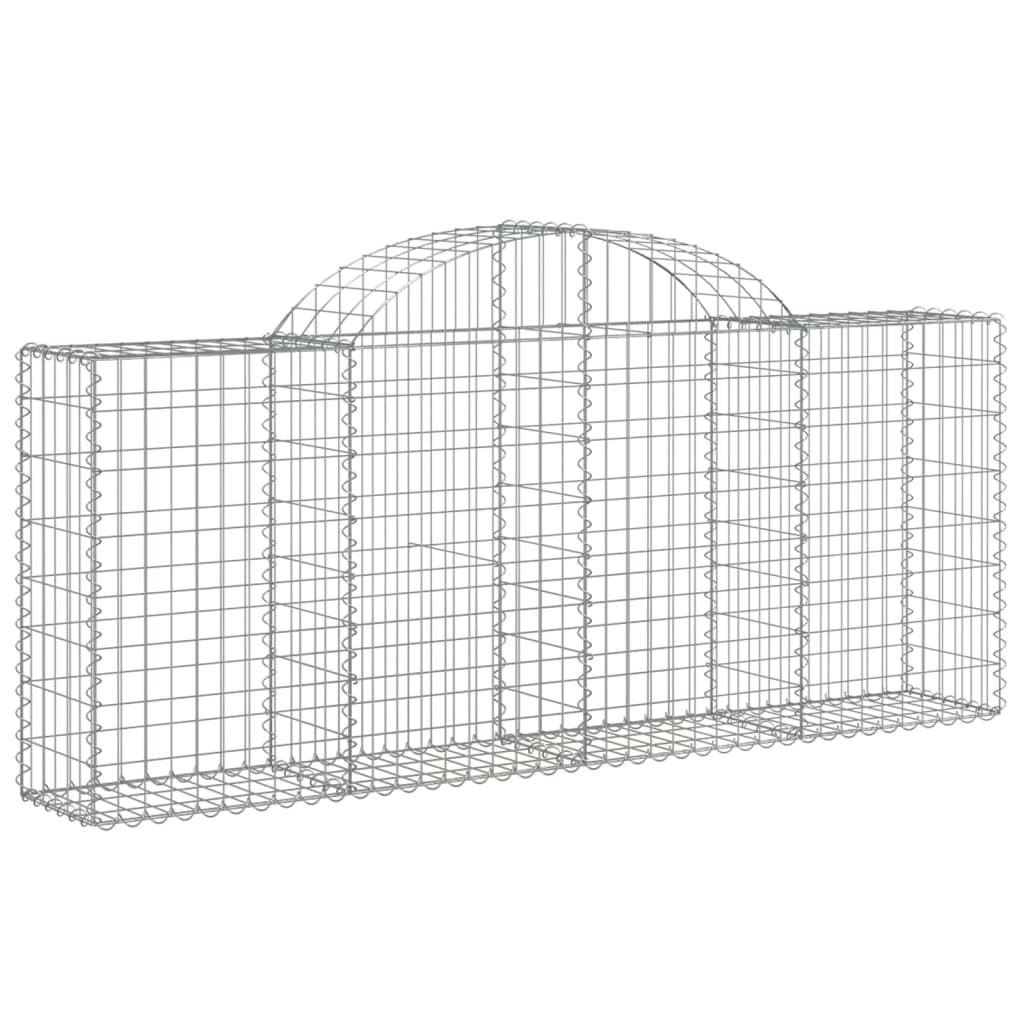 Coșuri gabion arcuite 7 buc, 200x30x80/100cm, fier galvanizat - Lando