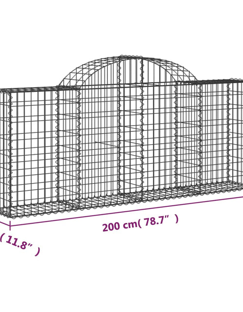 Загрузите изображение в средство просмотра галереи, Coșuri gabion arcuite 14 buc, 200x30x80/100cm, fier galvanizat - Lando
