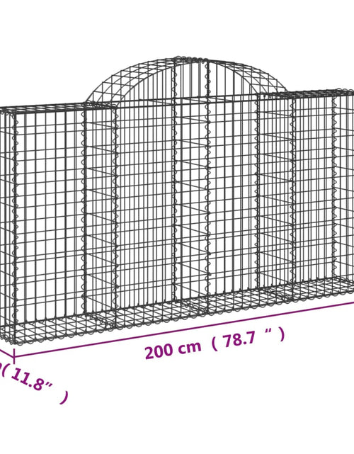 Загрузите изображение в средство просмотра галереи, Coșuri gabion arcuite 3 buc, 200x30x100/120 cm fier galvanizat - Lando
