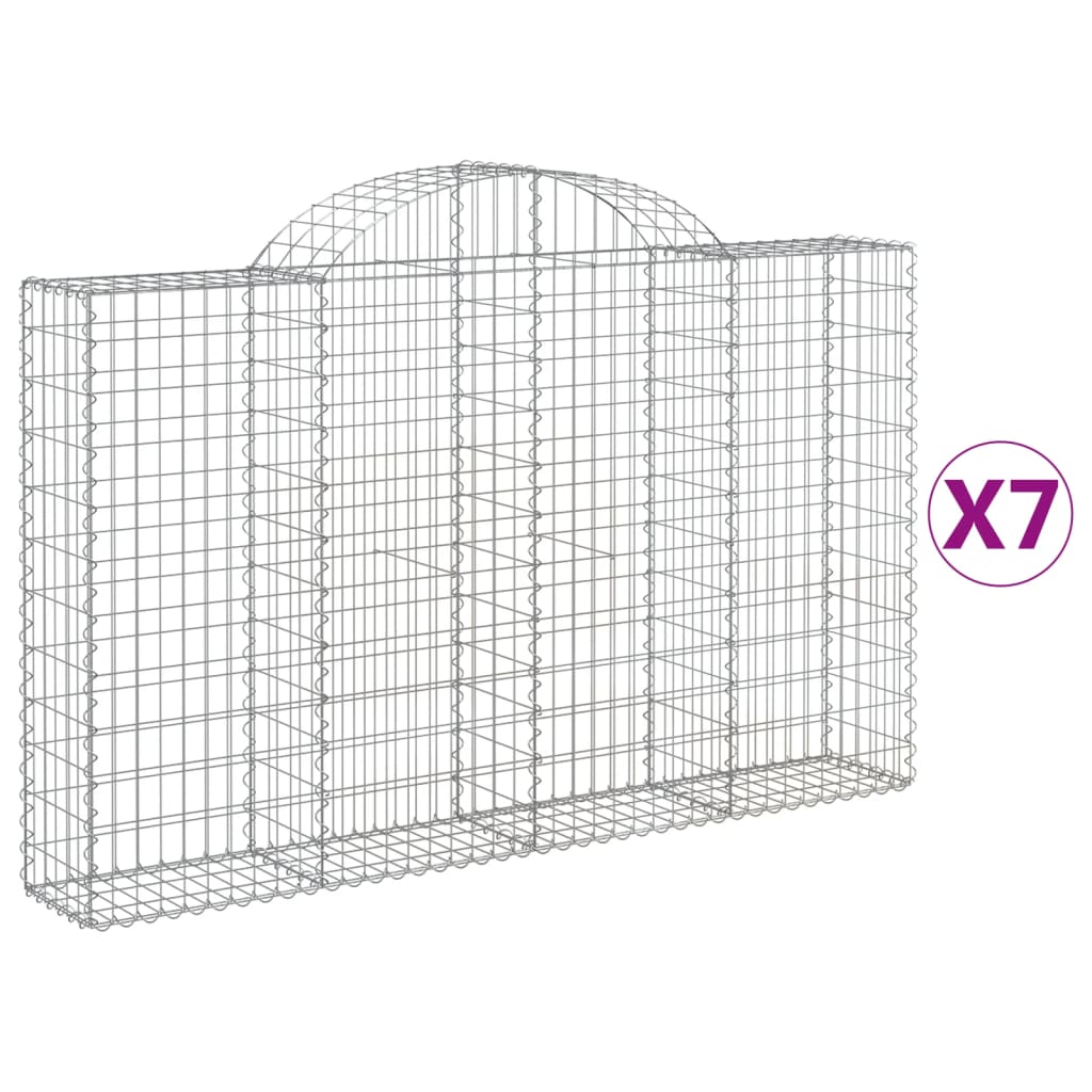 Coșuri gabion arcuite 7 buc, 200x30x120/140 cm, fier galvanizat - Lando