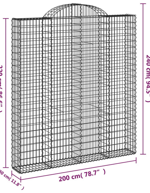 Загрузите изображение в средство просмотра галереи, Coșuri gabion arcuite, 4 buc 200x30x220/240cm, fier galvanizat - Lando
