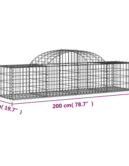 Загрузите изображение в средство просмотра галереи, Coșuri gabion arcuite 9 buc, 200x50x40/60 cm, fier galvanizat - Lando
