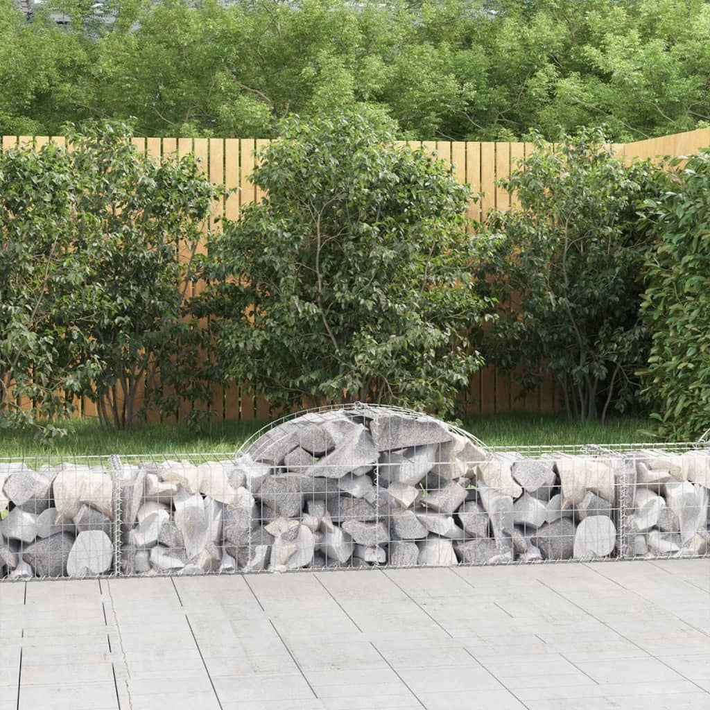 Coșuri gabion arcuite 12 buc, 200x50x40/60 cm, fier galvanizat - Lando