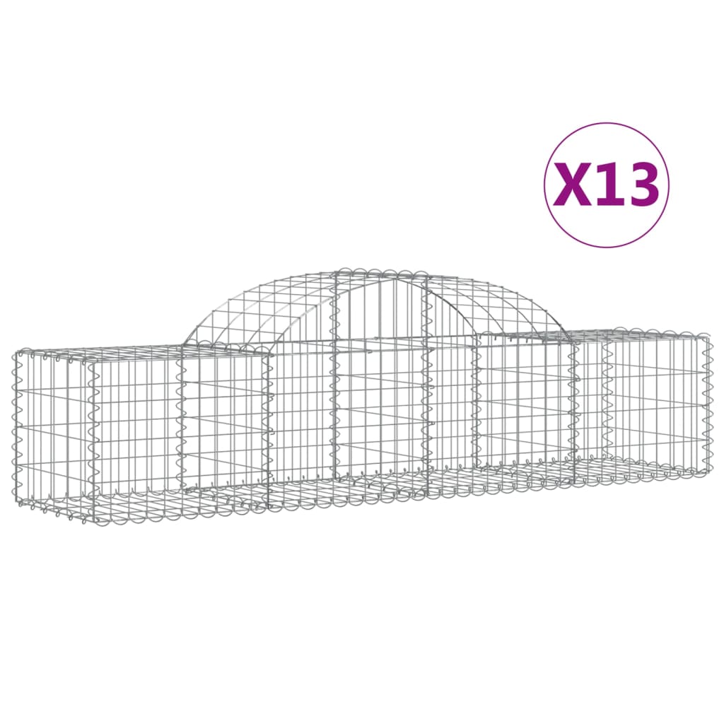 Coșuri gabion arcuite 13 buc, 200x50x40/60 cm, fier galvanizat - Lando