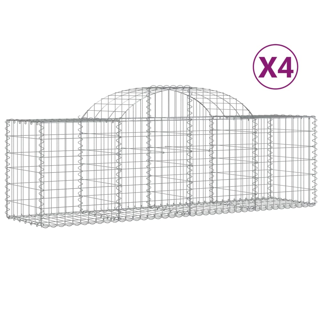 Coșuri gabion arcuite 4 buc, 200x50x60/80 cm, fier galvanizat - Lando