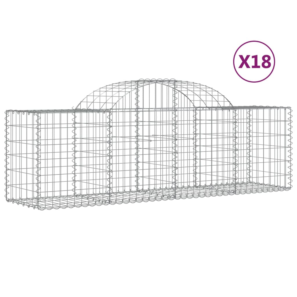 Coșuri gabion arcuite 18 buc, 200x50x60/80 cm, fier galvanizat - Lando