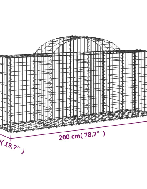 Загрузите изображение в средство просмотра галереи, Coșuri gabion arcuite 8 buc, 200x50x80/100 cm, fier galvanizat - Lando
