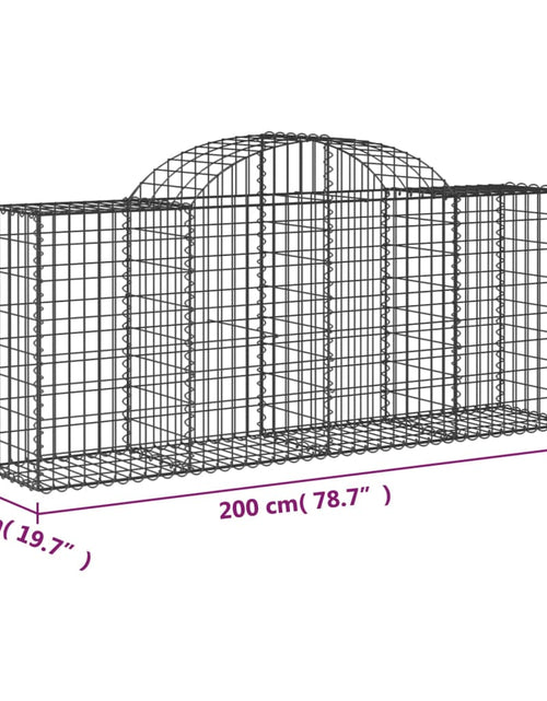 Încărcați imaginea în vizualizatorul Galerie, Coșuri gabion arcuite 9 buc, 200x50x80/100 cm, fier galvanizat - Lando
